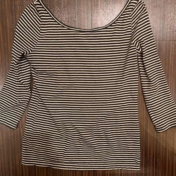 J. Crew Tops - J. Crew Black White Stripe Low Back XS